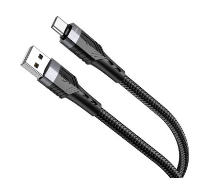 Cablu Date si Incarcare USB-A - USB-C Borofone BU35 Influence, 18W, 1.2m, Negru