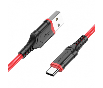 Cablu Date si Incarcare USB-A - USB-C Borofone BX67, 18W, 1m, Rosu