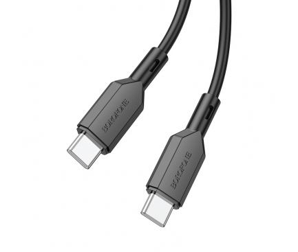 Cablu Date si Incarcare USB-C - USB-C Borofone BX70, 60W, 1m, Negru