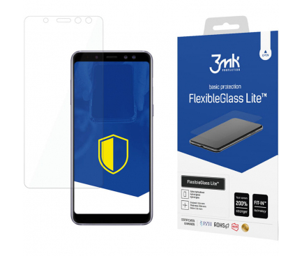 Folie de protectie Ecran 3MK pentru Samsung Galaxy A8 (2018) A530, Sticla Flexibila, Full Glue