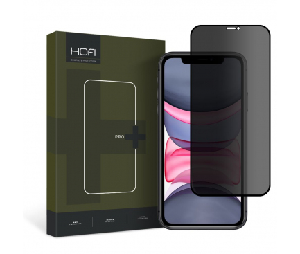 Folie de protectie Ecran Privacy HOFI PRO+ pentru Apple iPhone 11 / XR, Sticla securizata, Full Glue