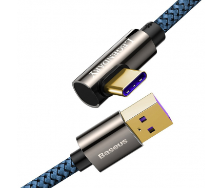 Cablu Date si Incarcare USB-A - USB-C Baseus Legendary Gaming, 66W, 2m, Albastru CACS000503 