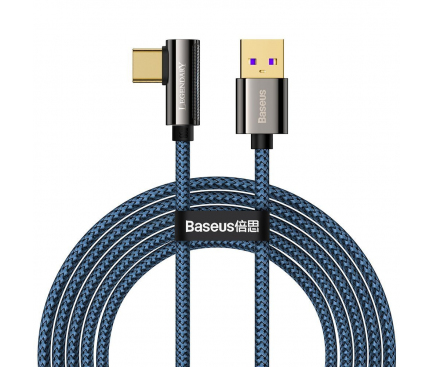 Cablu Date si Incarcare USB-A - USB-C Baseus Legendary Gaming, 66W, 2m, Albastru CACS000503 