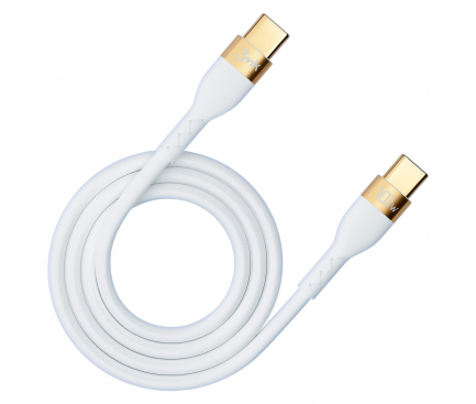 Cablu Date si Incarcare USB-C - USB-C 3MK Hyper Silicone, 100W, 2m, Alb