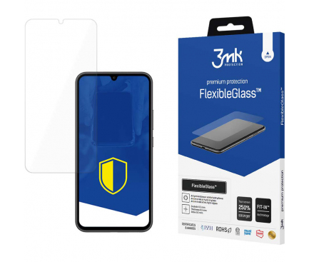 Folie de protectie Ecran 3MK FlexibleGlass pentru Samsung Galaxy A34 A346, Sticla Flexibila, Full Glue 