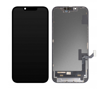 Display cu Touchscreen JK pentru Apple iPhone 14, cu Rama, Versiune LCD In-Cell, Negru 