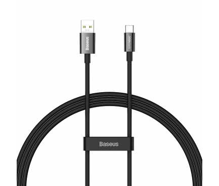Cablu Date si Incarcare USB-A - USB-C Baseus Superior, 65W, 1m, Negru 