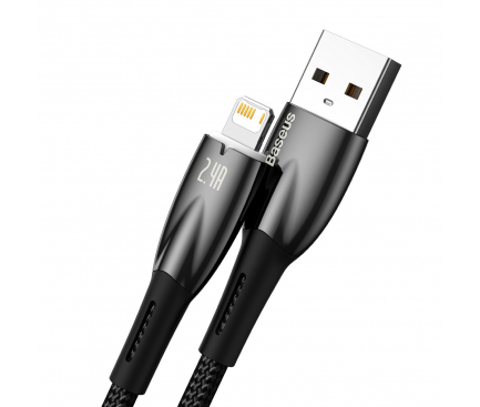 Cablu Date si Incarcare USB-A - Lightning Baseus Glimmer Series, 20W, 2m, Negru 
