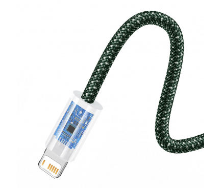 Cablu Date si Incarcare USB-A - Lightning Baseus Dynamic 2 Series, 20W, 1m, Verde 