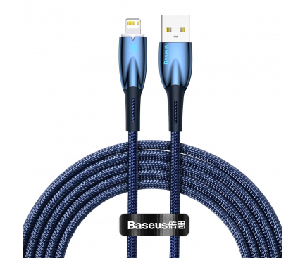 Cablu Date si Incarcare USB-A - Lightning Baseus Glimmer Series, 20W, 2m, Albastru CADH000303 
