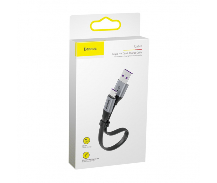 Cablu Date si Incarcare USB-A - USB-C Baseus Simple, 40W, 0.23m, Gri CATMBJ-BG1 