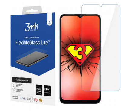 Folie de protectie Ecran 3MK FlexibleGlass Lite pentru Samsung Galaxy A04e A042 / A04 A045 / A03 A035 / A03 Core A032, Sticla Flexibila, Full Glue