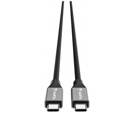 Cablu Date si Incarcare USB-C - USB-C Varta, 100W, 2m, Negru 