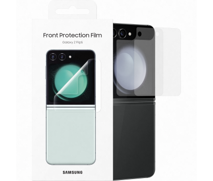 Folie de protectie Ecran pentru Samsung Galaxy Z Flip5 F731, Plastic, Set 2 bucati EF-UF731CTEGWW