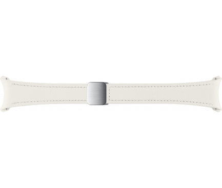 Curea Samsung D-Buckle Hybrid Eco-Leather pentru Galaxy Watch6 / Classic / Watch5 / Pro / Watch4 Series, S/M, Slim, Crem ET-SHR93SUEGEU 