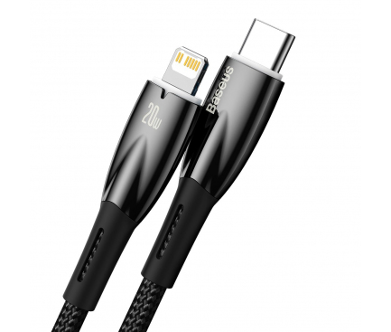 Cablu Date si Incarcare USB-C - Lightning Baseus Glimmer Series, 20W, 2m, Negru CADH000101 