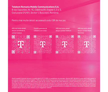 Cartela SIM PrePay Cu Numar Telekom Mobil Nelimitat + Cadou Cartela Reincarcabila