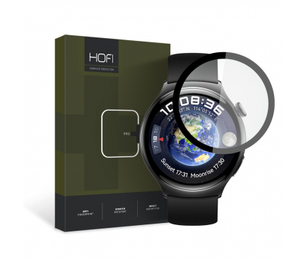Folie Protectie HOFI Hybrid PRO+ pentru Huawei Watch 4 46mm, Plastic, Neagra 