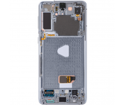 Display cu Touchscreen Samsung Galaxy S21+ 5G G996, cu Rama, Argintiu (Phantom Silver), Service Pack GH82-27268C 