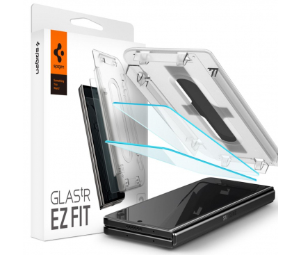 Folie de protectie Ecran Spigen EZ FIT pentru Samsung Galaxy Z Fold5 F946, Sticla Securizata, Full Glue, Set 2 bucati, Ecran Exterior AGL06523 