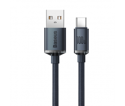 Cablu Date si Incarcare USB-A - USB-C Baseus Crystal Shine Series, 100W, 1.2m, Negru CAJY000401 