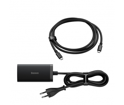 Incarcator Retea Cu Cablu USB-C Baseus GaN5 Pro, 67W, 3.35A, 1 x HDMI - 1 x USB-A - 2 x USB-C, Negru CCGP110201 