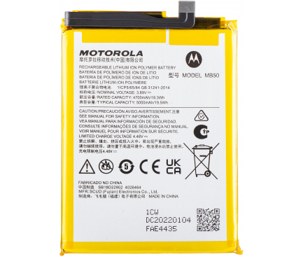 Acumulator Motorola Moto G200 5G, MB50, Service Pack SB18D10749 