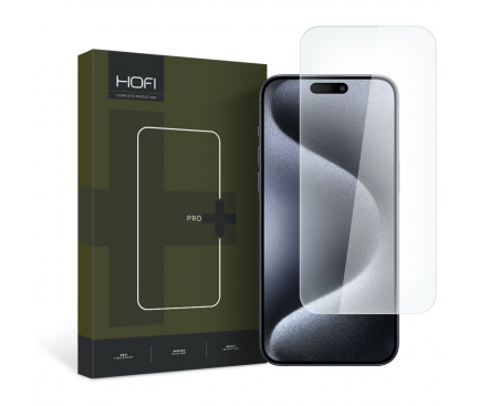 Folie de protectie Ecran HOFI PRO+ pentru Apple iPhone 15, Sticla Securizata, Full Glue, 2.5D 