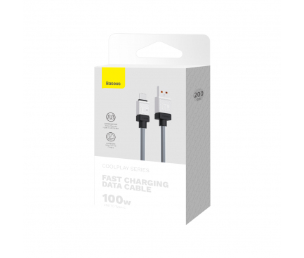 Cablu Date si Incarcare USB-A - USB-C Baseus CoolPlay, 100W, 2m, Negru CAKW000701