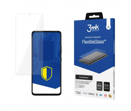 Folie de protectie Ecran 3MK FlexibleGlass pentru Motorola Moto G72, Sticla Flexibila, Full Glue 