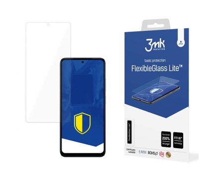 Folie de protectie Ecran 3MK FlexibleGlass Lite pentru Xiaomi Redmi Note 12S, Sticla Flexibila, Full Glue