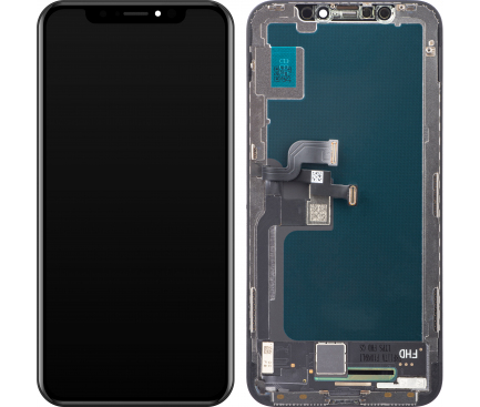 Display cu Touchscreen ZY pentru Apple iPhone X, cu Rama, Versiune LCD In-Cell, Negru