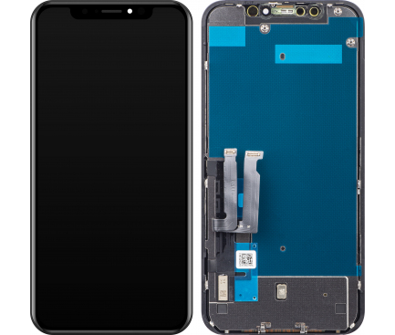 Display cu Touchscreen ZY pentru Apple iPhone XR, cu Rama, Versiune LCD In-Cell, Negru 