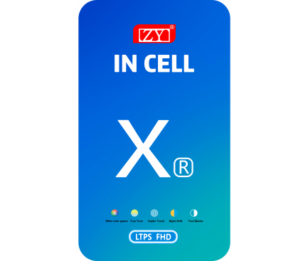Display cu Touchscreen ZY pentru Apple iPhone XR, cu Rama, Versiune LCD In-Cell, Negru 