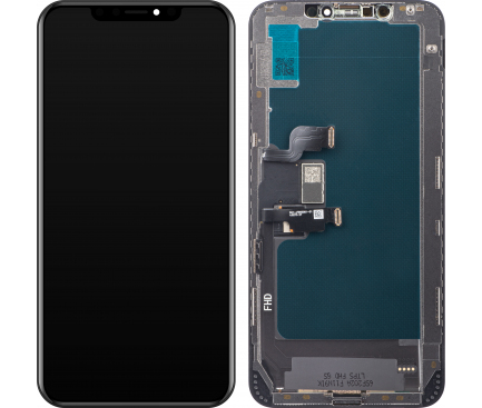 Display cu Touchscreen ZY pentru Apple iPhone XS Max, cu Rama, Versiune LCD In-Cell, Negru 