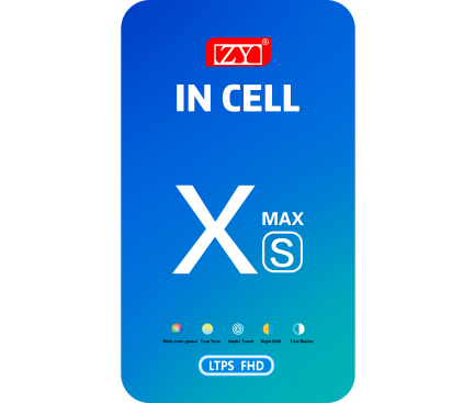 Display cu Touchscreen ZY pentru Apple iPhone XS Max, cu Rama, Versiune LCD In-Cell, Negru 
