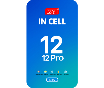 Display cu Touchscreen ZY pentru Apple iPhone 12 / 12 Pro, cu Rama, Versiune LCD In-Cell IC Movable, Negru