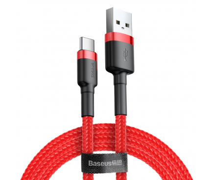 Cablu Date si Incarcare USB-A - USB-C Baseus Cafule, 18W, 0.5m, Rosu CATKLF-A09 