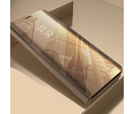Husa pentru Samsung Galaxy S23 FE S711, OEM, Clear View, Aurie 