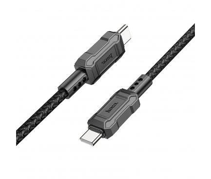 Cablu Date si Incarcare USB-C - USB-C HOCO Leader X94, 60W, 1m, Negru 