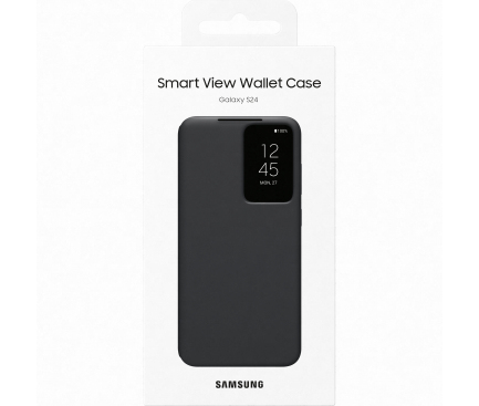 Husa pentru Samsung Galaxy S24 S921, S-View Wallet, Neagra EF-ZS921CBEGWW 