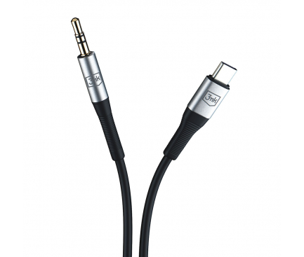Cablu Audio USB-C - 3.5mm 3MK, 1m, Negru 