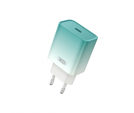 Incarcator Retea Cu Cablu USB-C XO Design CE18, 30W, 3A, 1 x USB-C, Albastru 