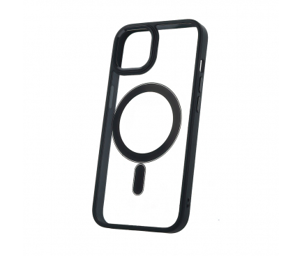 Husa MagSafe pentru Apple iPhone 13 Pro Max, OEM, Satin Clear Mag, Neagra 