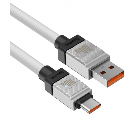 Cablu Date si Incarcare USB-A - USB-C Baseus CoolPlay, 100W, 2m, Alb CAKW000702 
