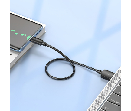 Cablu Date si Incarcare USB-A - USB-C HOCO X96, 100W, 0.25m, Negru 
