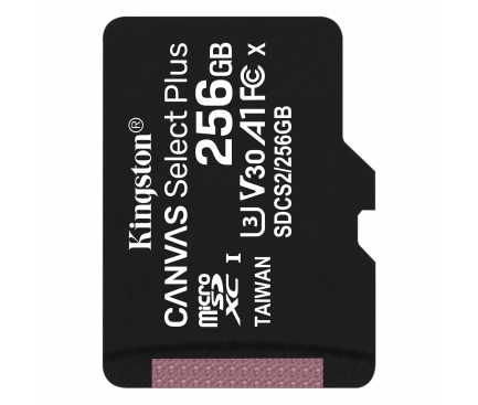 Card Memorie microSDXC Kingston Canvas Select Plus Android A1, 256Gb, Clasa 10 / UHS-1 U1 SDCS2/256GBSP 