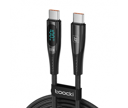 Cablu Date si Incarcare USB-C - USB-C Toocki, 100W, 1m, Negru TXCTT1-XY201 