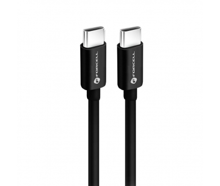 Cablu Date si Incarcare USB-C - USB-C Forcell C338, 60W, 1.5m, Negru 