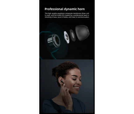Handsfree Bluetooth Mibro Earbuds 3 Pro, TWS, Negru 
